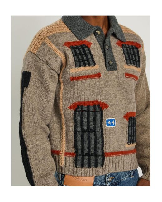 J.W. Anderson Multicolor House Inlay Pattern Wool Sweater for men