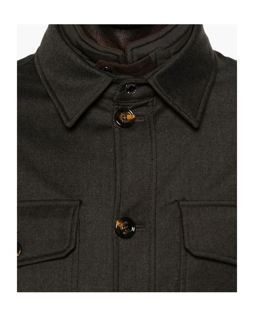 Moorer Black Long-Sleeved Casual Jacket for men