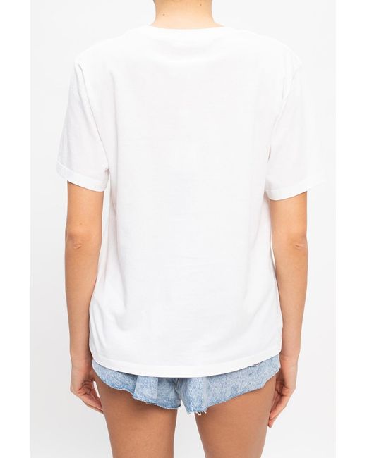 MM6 by Maison Margiela White Logo-Print Short-Sleeve T-Shirt