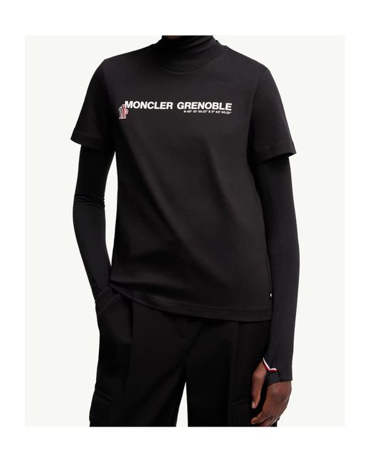 Moncler Black Grenoble Logo-Printed Crewneck T-Shirt