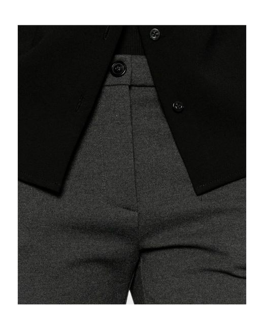Pinko Gray Straight Leg Pleated Trousers