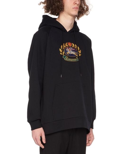 Burberry Blue Logo Hooded Sweater for men