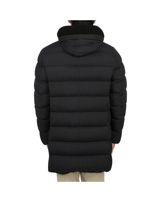 Herno Blue Quilted Hooded Puffer Coat for men