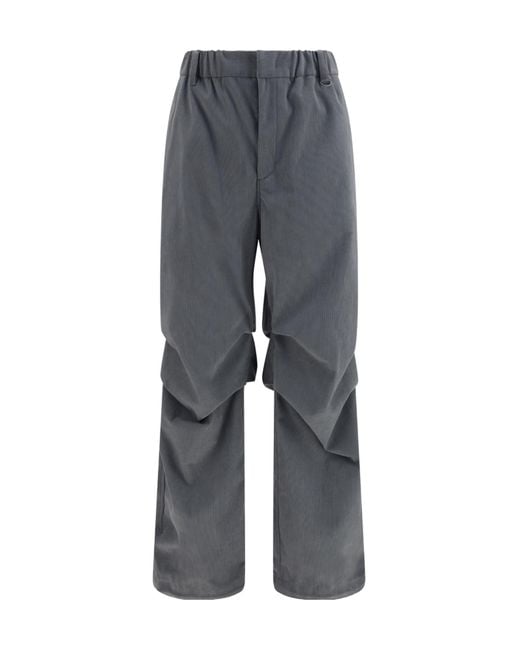 Herno Gray Pleated Casual Trousers for men