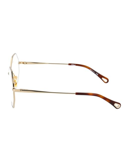 Chloé Natural Chloé Eyewear Octagonal Frame Glasses
