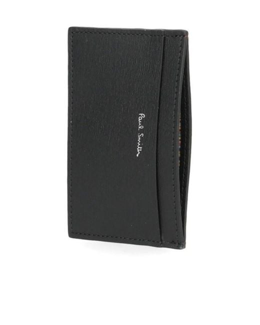 Paul Smith Black Textured Card Holder Wallet for men
