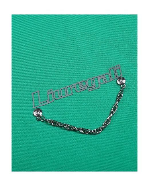 LIU REGALI Green Logo Details Short-Sleeved T-Shirt