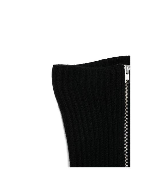 MM6 by Maison Margiela Black Knitted Zip-Up Neck Warmer