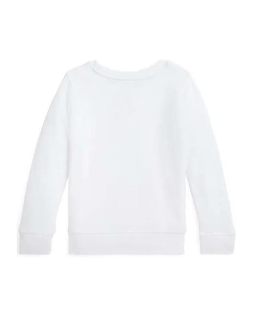 Polo Ralph Lauren White Polo Bear-Print Jersey Sweatshirt