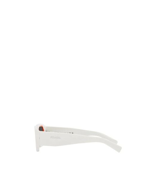 Prada White Eyewear Rectangular Frame Sunglasses for men
