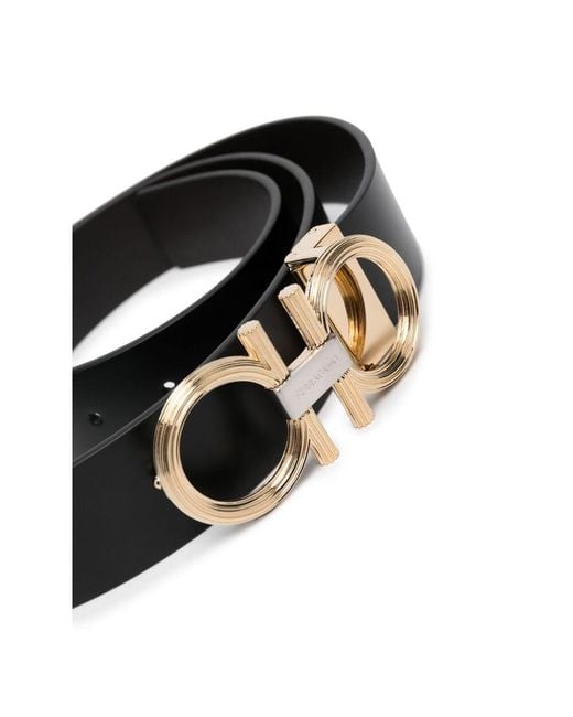 Ferragamo White Logo Belt for men