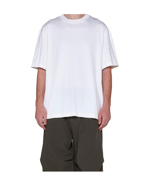 Studio Nicholson White Lay Logo Printed Crewneck T-Shirt for men