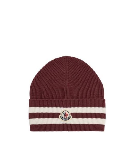 Moncler Red Stripedblend Beanie for men