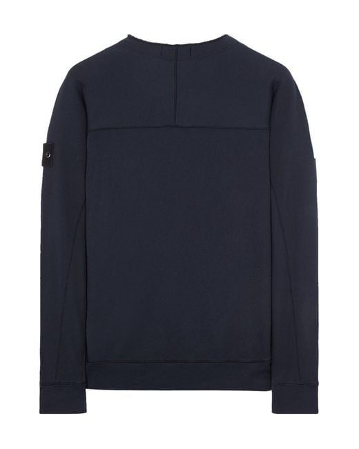Stone Island Blue Compass Logo Patch Crewneck Sweatshirt for men