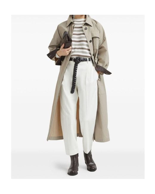 Brunello Cucinelli Natural Nylon Trench Coat
