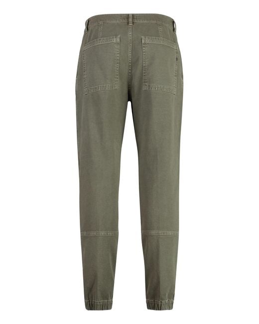 Dondup Green Cotton Cargo Pants for men