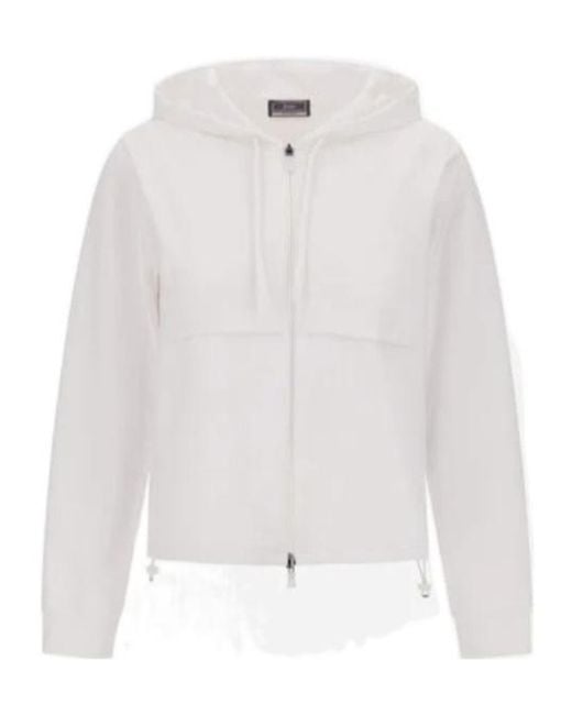 Herno White Zip-Up Windbreaker Hoodies