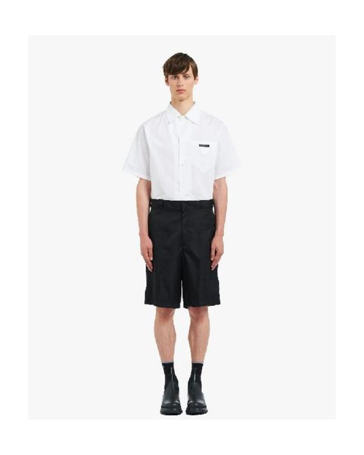 Prada Black Straight Leg Bermuda Shorts for men