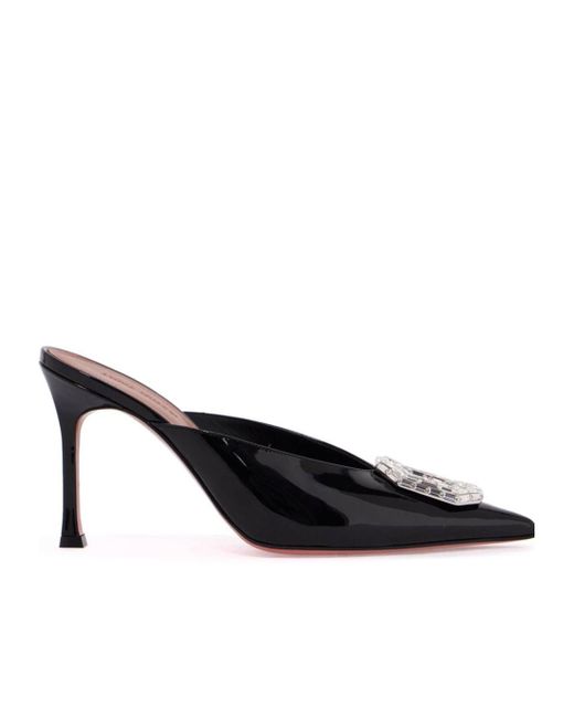AMINA MUADDI Black Pointed High-Heeled Sandals