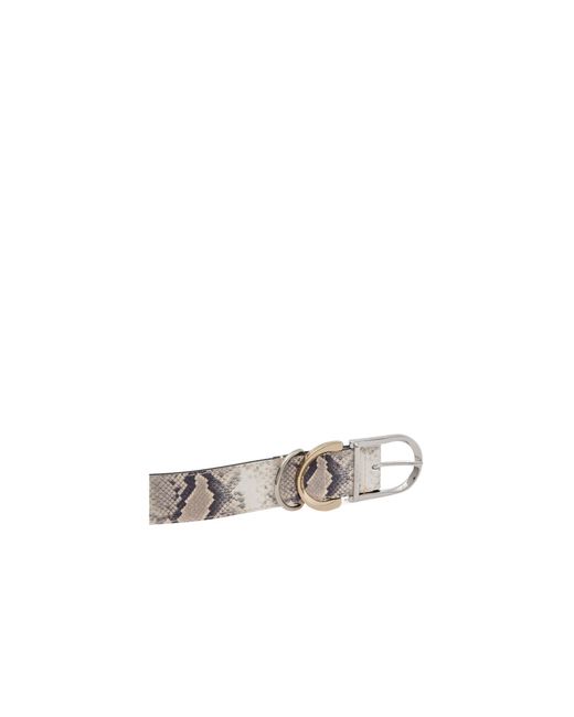 Pinko White Animal Print Belt