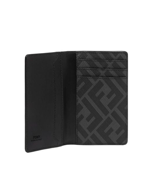 Fendi Black Ff Squared Card Holder for men