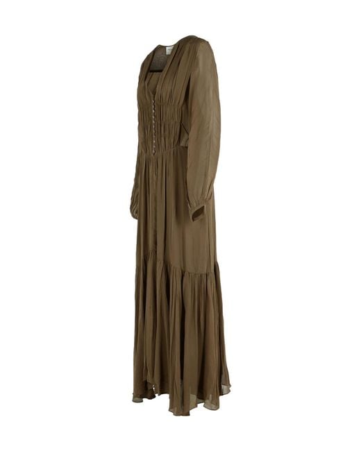 Isabel Marant Natural Viscose Dress Button Detailing