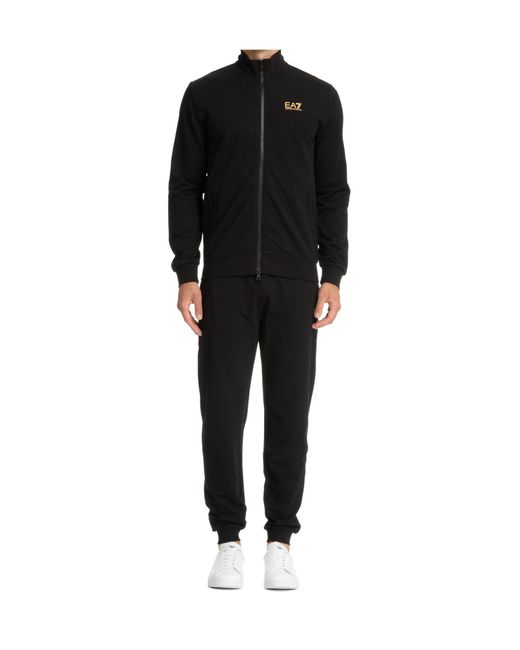 EA7 Blue Logo-Print Tracksuit for men
