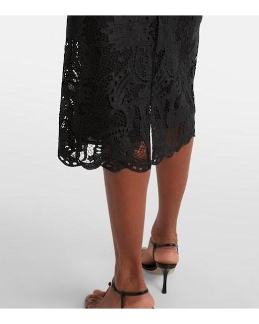 Staud Black Rosaline Guipure Lace Cocktail Dress