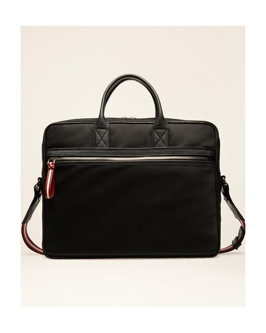 Bally Black Faldy Logo Patch Briefcase Bag for men