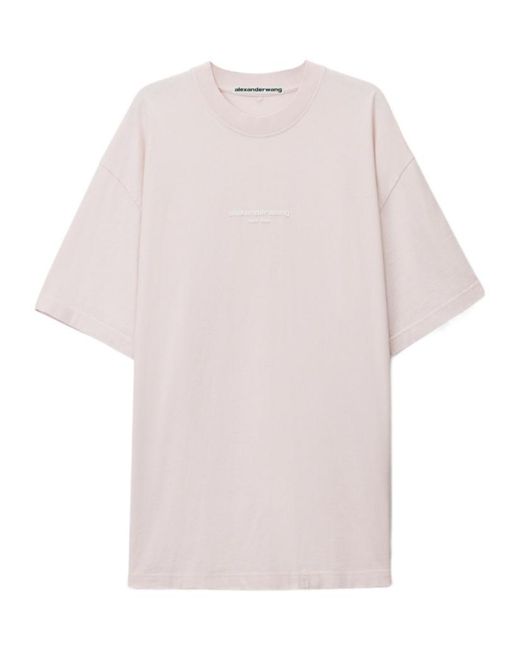 Alexander Wang White Logo-Print Short-Sleeve T-Shirt