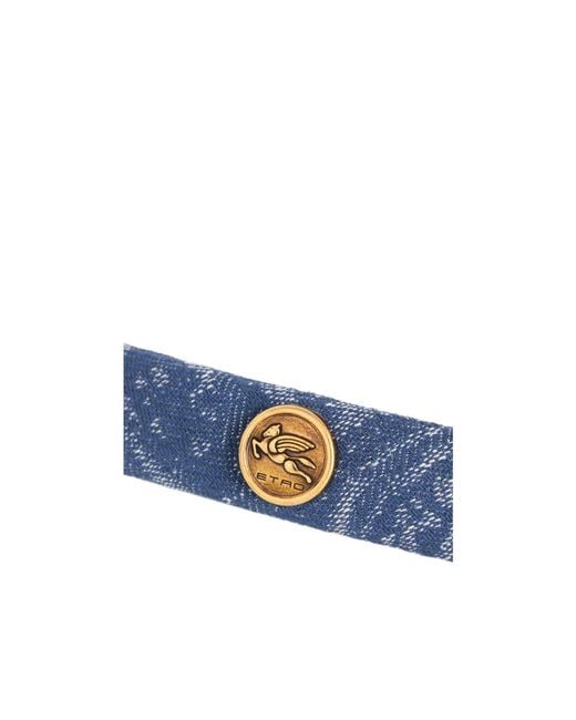 Etro Blue Rectangular Hair Clip