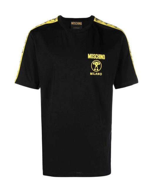 Moschino Black Logo Short-Sleeved Cotton T-Shirt for men