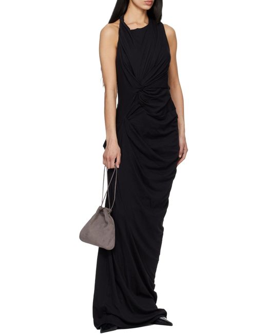Entire studios Black Oaklyn Draped Halterneck Dress