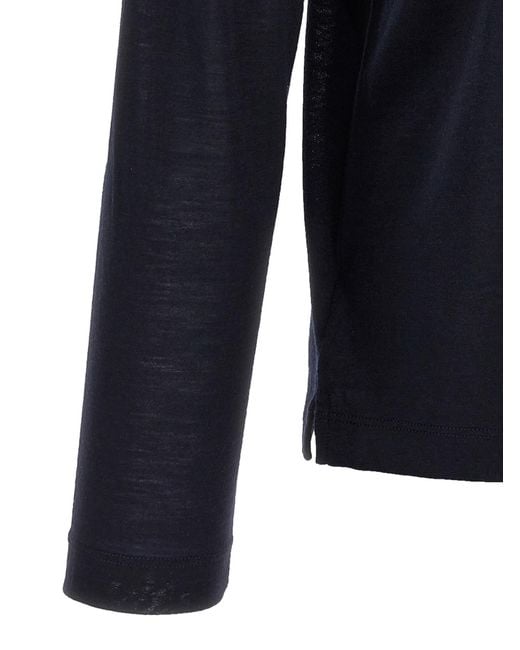 Zanone Blue Slim Fit Wool T-Shirt for men