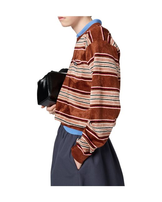 Miu Miu Brown Chenille Stripe Sweater