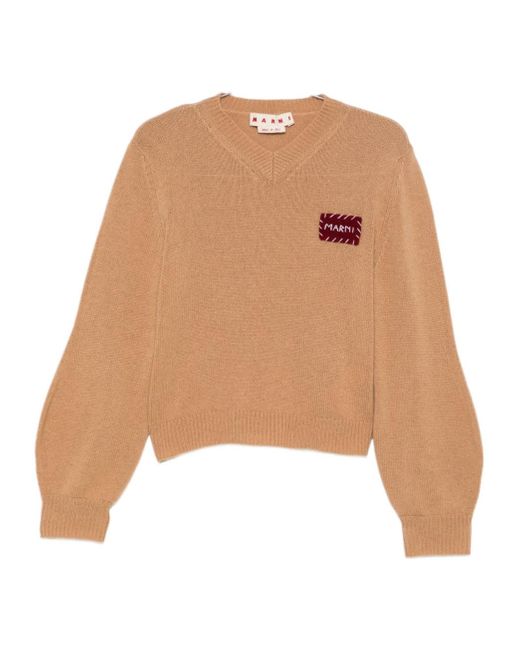 Marni Natural V-Neck Sweater