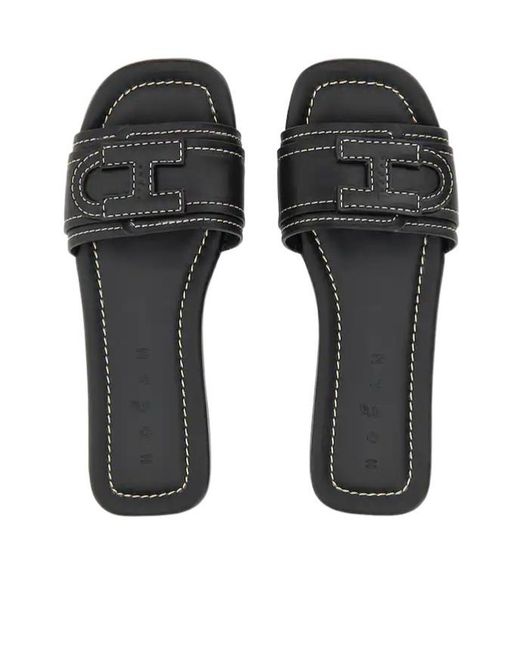 Hogan Black H685 Flat Sandals