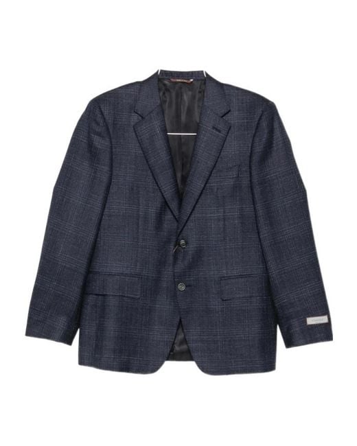 Canali Blue Single-Breasted Suit Jacket for men