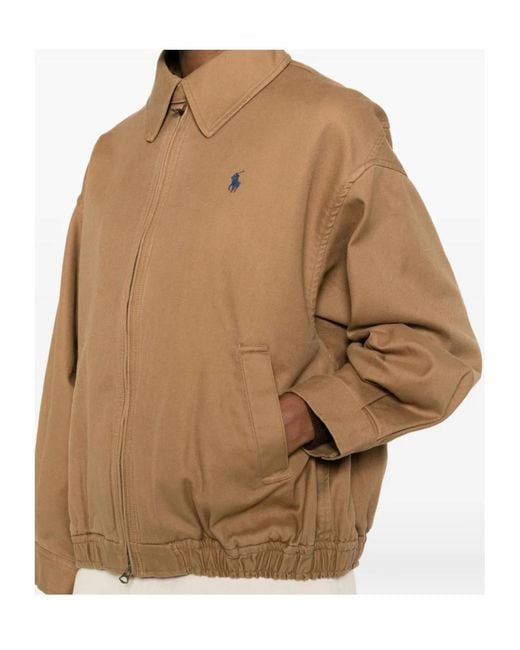 Polo Ralph Lauren Brown Zip-Up Harrington Coat