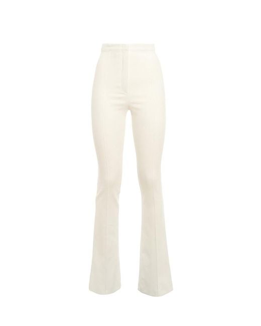 Patrizia Pepe White High-Waist Skinny Flared Leg Trousers