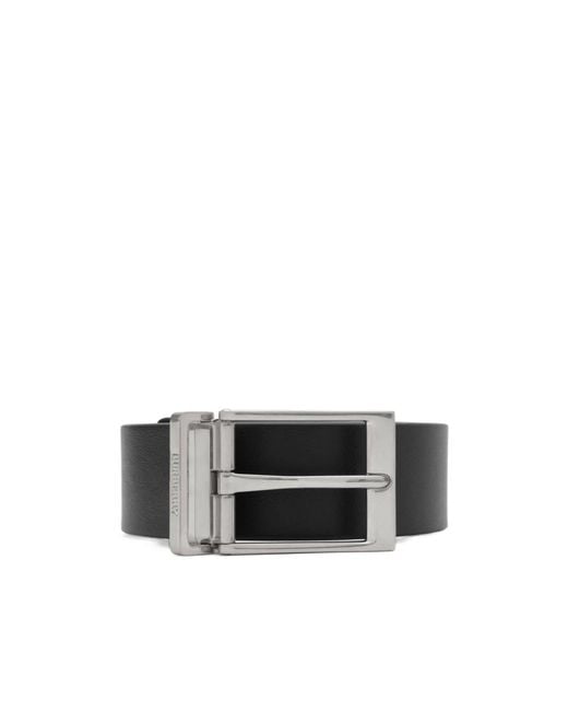 Burberry White Reversible Check Belt for men