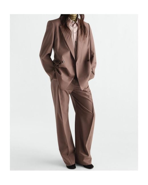 Lemaire Brown Double-Breasted Tailored Jacket
