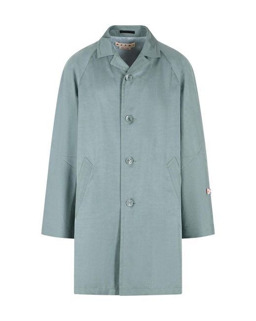 Marni Blue 'Lyocell' Trench Coat for men