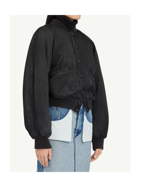 MM6 by Maison Margiela Black Raglan-Sleeved Bomber Jacket