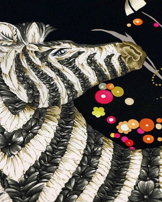 Ferragamo Black Printed Scarf