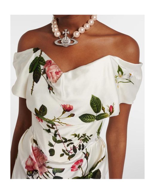 Vivienne Westwood Metallic Bridal Nova Cocotte Floral Corset Gown