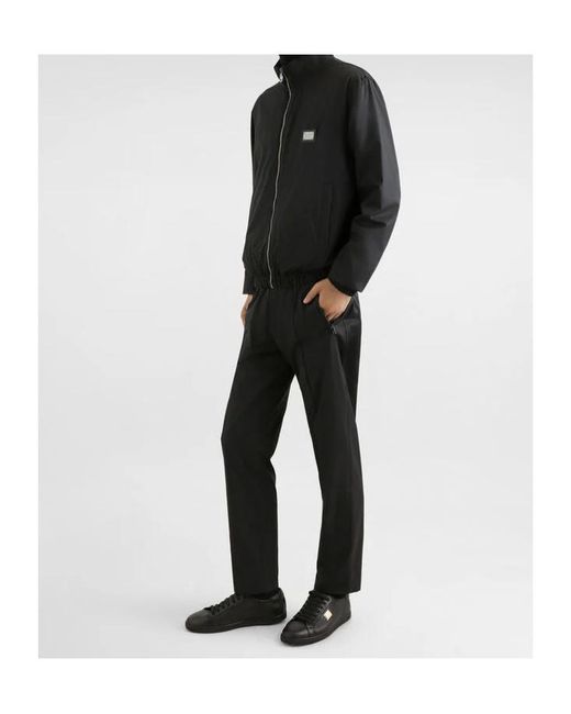 Dolce & Gabbana Black Logo Plaque Jogging Pants for men