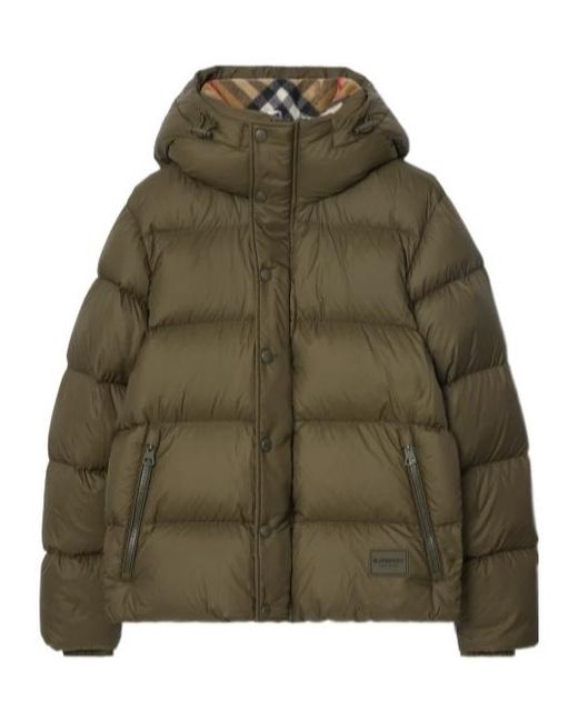Burberry Green Hooded Puffer Jacket for men