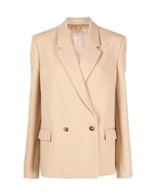 Wardrobe NYC Natural Double-Breasted Suit Jacket