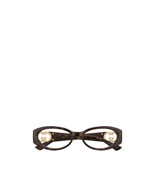 Gucci White Eyewear Oval Logo-Detail Glasses And Frames